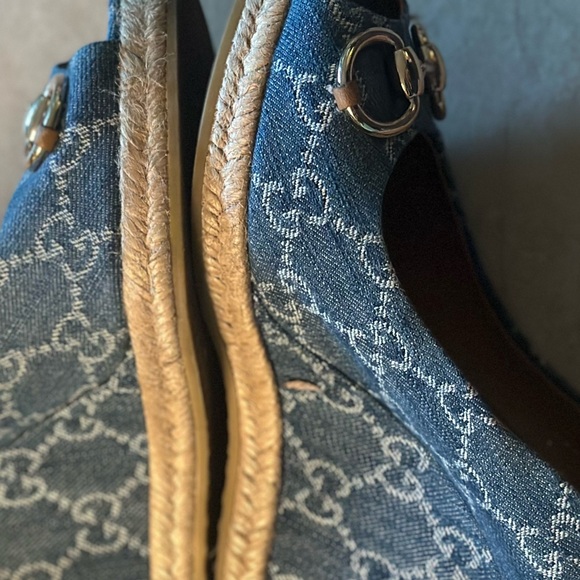 Gucci logo denim wedge Charlotte 39.5 - Picture 5 of 15